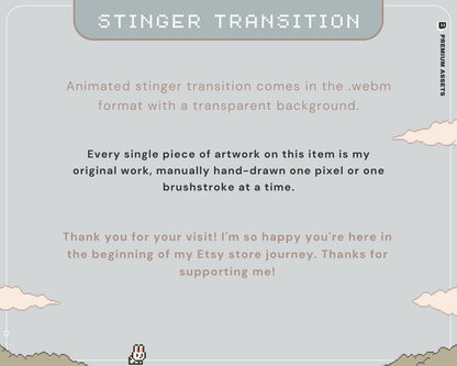 Y2K Bunny Animated Twitch Stinger Transition: Lofi Vtuber Overlay