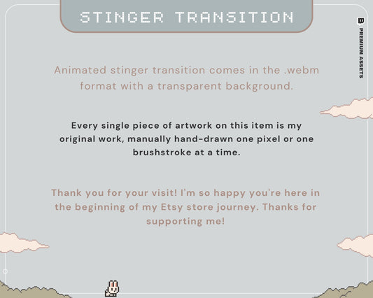 Y2K Bunny Animated Twitch Stinger Transition: Lofi Vtuber Overlay