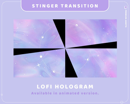 Lofi Hologram Stinger Transition: Animated Stream Overlay