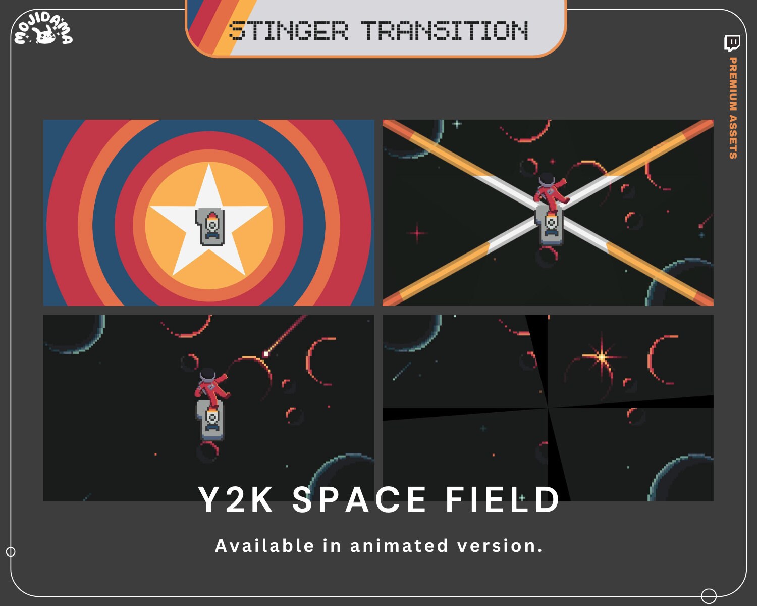 Galaxy Twitch Stinger Transition: Y2K Space Animation (Digital Download)