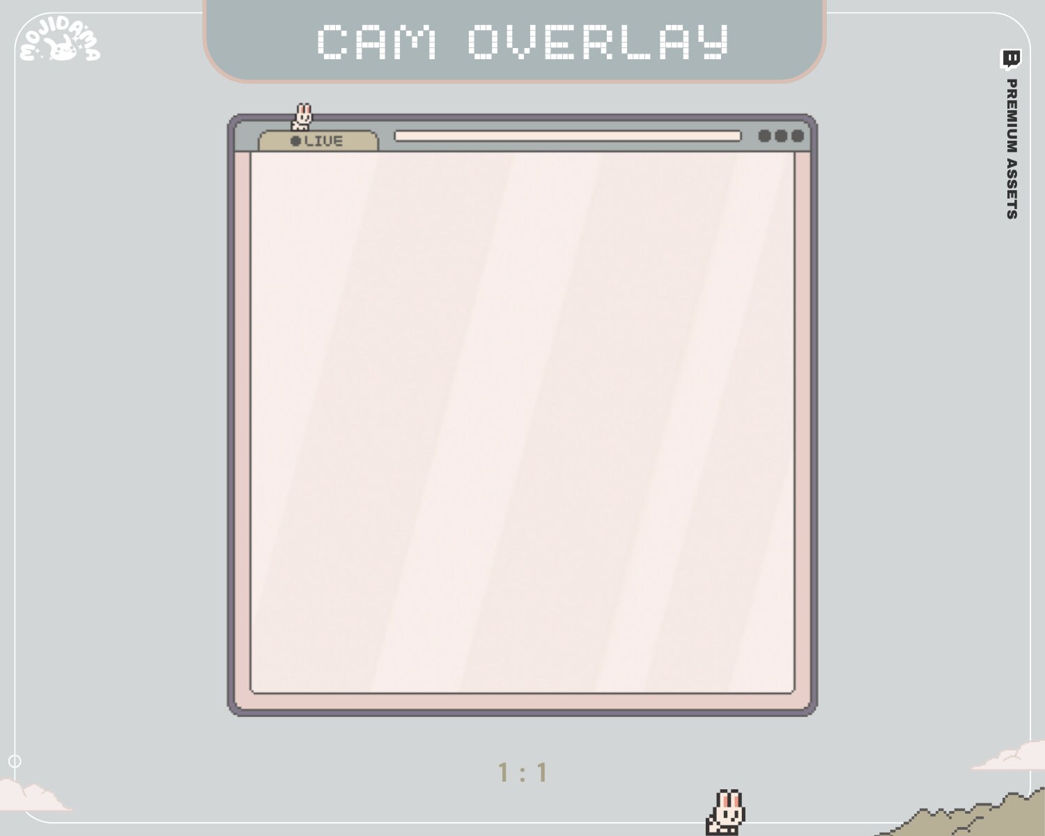 Y2K Bunny Cam Overlay: Animated Stream Overlay (Digital Download)