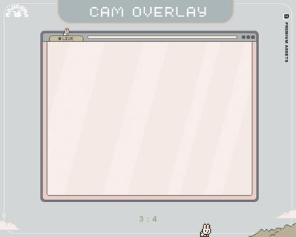Y2K Bunny Cam Overlay: Animated Stream Overlay (Digital Download)