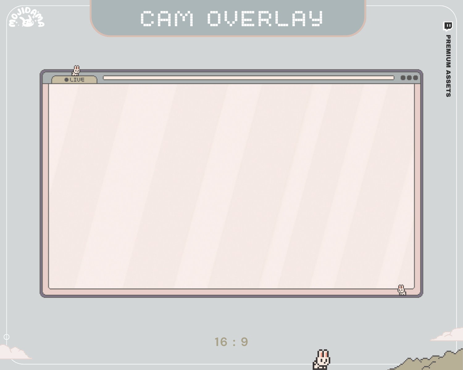 Y2K Bunny Cam Overlay: Animated Stream Overlay (Digital Download)