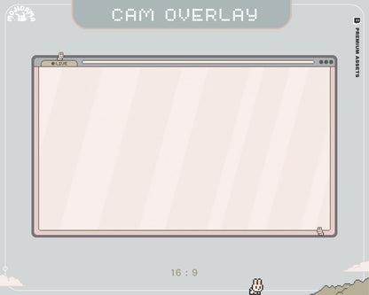 Y2K Bunny Cam Overlay: Animated Stream Overlay (Digital Download)