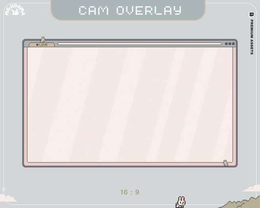Y2K Bunny Cam Overlay: Animated Stream Overlay (Digital Download)