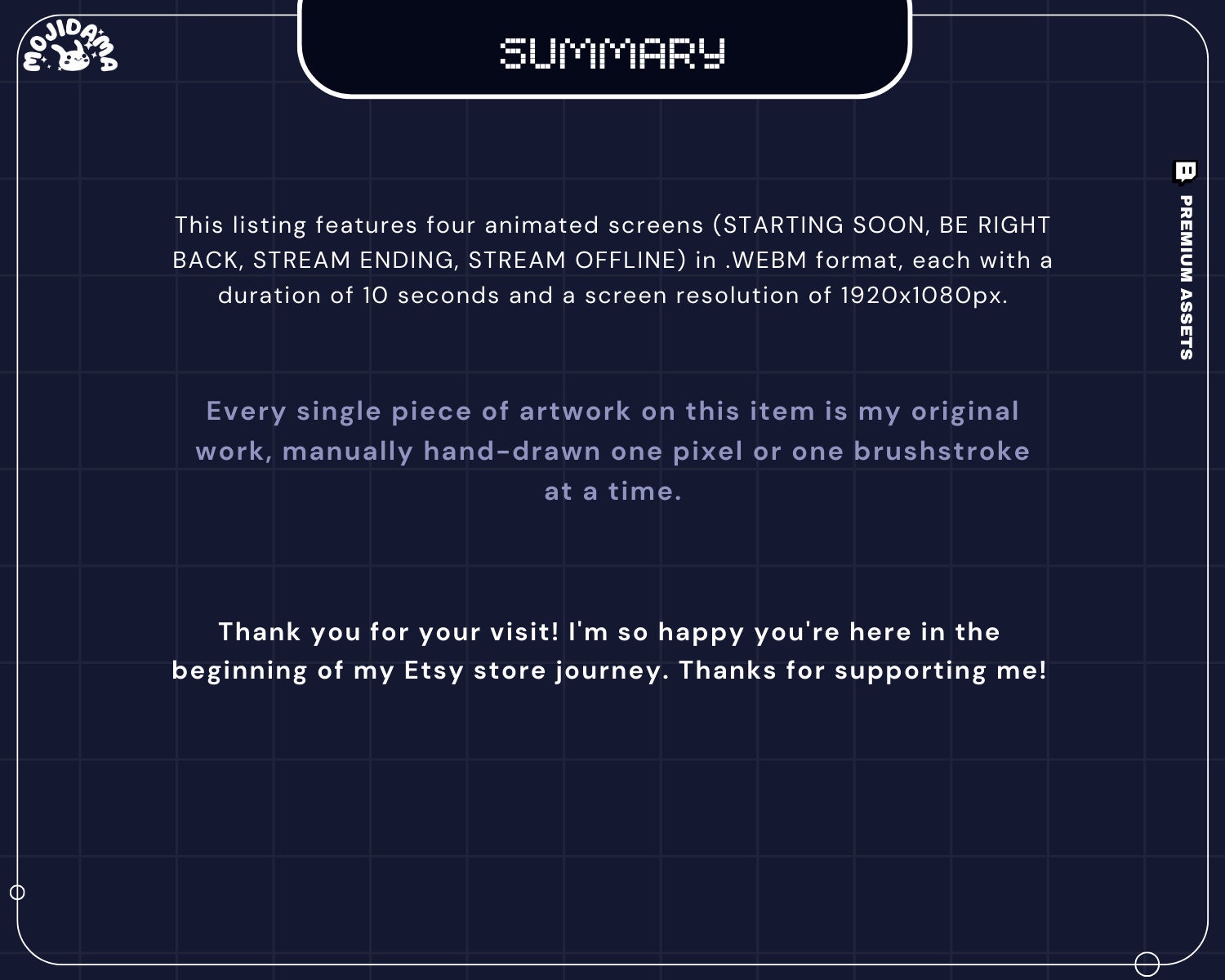 Galaxy Beam Animated Stream Screens: Dark Blue Space Theme (Digital Download)