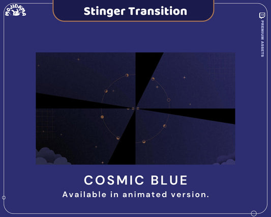 Space Twitch Stinger Transition: Cosmic Blue Animated Overlay (Digital Download)