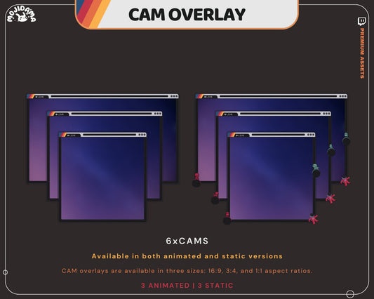 Y2K Space Field Cam Overlay: Animated Galaxy Stream Package (Digital Download)