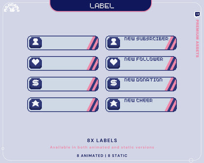 Cute Twitch Label Animation Bunny Animated Stream Labels Y2K Retro Streaming Asset Youtube Kick Just Chatting Gaming Vtubber Lofi Aesthetic