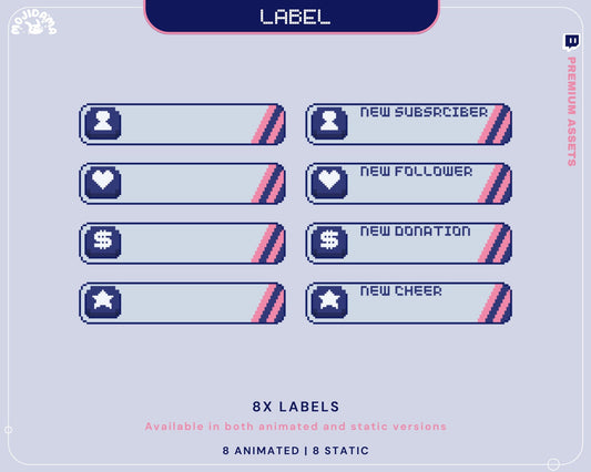 Cute Twitch Label Animation Bunny Animated Stream Labels Y2K Retro Streaming Asset Youtube Kick Just Chatting Gaming Vtubber Lofi Aesthetic