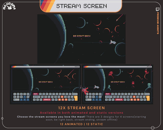 Space Twitch Stream Pack Animation: Y2K Galaxy Animated Overlays Streaming Vtuber Kick Youtube Obs