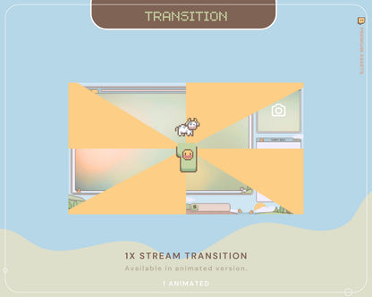 Animation Stream Pack Overlay Lofi Twitch Animated Full Streaming Package Farming Game Duck Cow Cat Cozy Aesthetic Vtubber Bundle Chatting