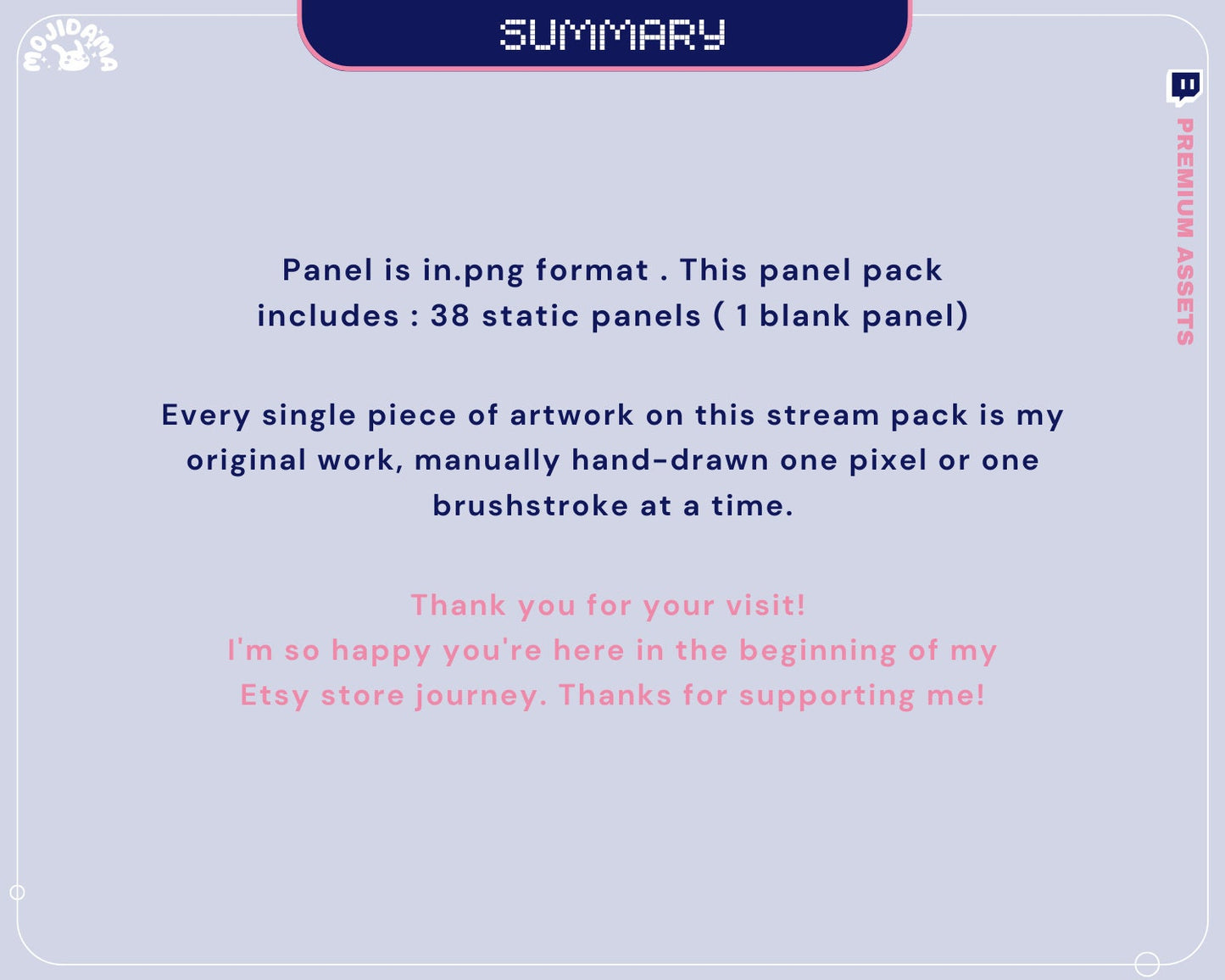 Bunny Pixel Art Stream Panels: 38 Cozy Twitch Graphics (Digital Download)