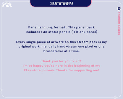 Bunny Pixel Art Stream Panels: 38 Cozy Twitch Graphics (Digital Download)