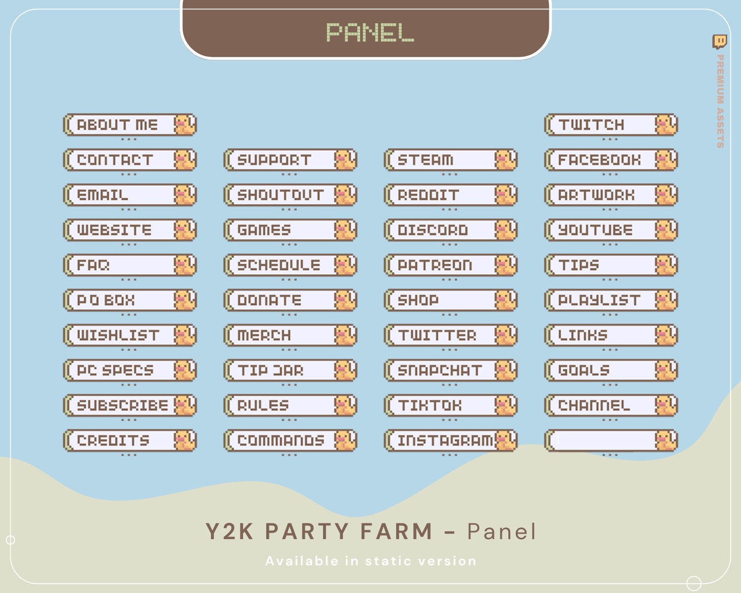 Cute Twitch Stream Panel Farming Game Aesthetic Duck Cow Panels Cute Lofi Cat Stream Pixel Just Chatting Vtubber Streaming Kick Streamer
