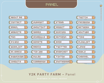 Cute Twitch Stream Panel Farming Game Aesthetic Duck Cow Panels Cute Lofi Cat Stream Pixel Just Chatting Vtubber Streaming Kick Streamer