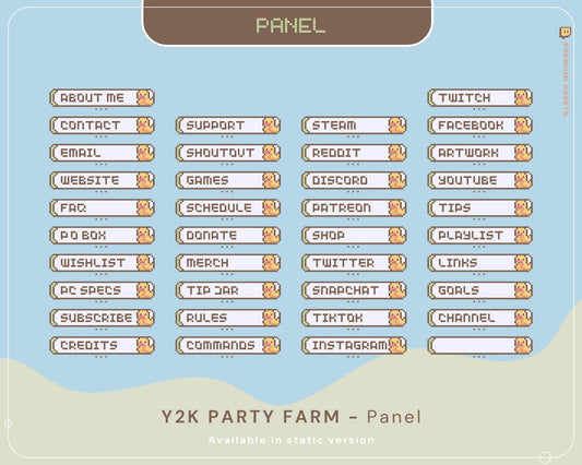 Cute Twitch Stream Panel Farming Game Aesthetic Duck Cow Panels Cute Lofi Cat Stream Pixel Just Chatting Vtubber Streaming Kick Streamer