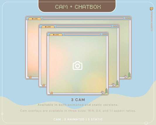 Y2K Party Farm Cam Overlay: Animated Twitch Stream Frame (Digital Download)