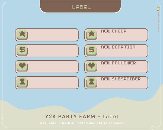 Cute Twitch Label Animation Duck Cow Animated Stream Labels Y2K Retro Streaming Asset Youtube Kick Chatting Gaming Vtubber Lofi Aesthetic