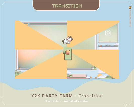 Y2K Party Farm Twitch Stinger Transition: Duck, Cow Animation (Webm)