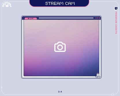 Cam Overlay Twitch Animation Bunny Animated Cute Rabbit 16:9 Stream Frame Youtube Streaming Cat Frame Just Chatting Gaming Vtubber Bundle