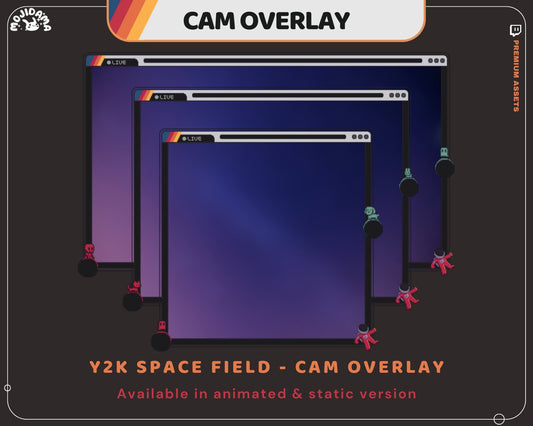 Y2K Space Field Cam Overlay: Animated Galaxy Stream Package (Digital Download)