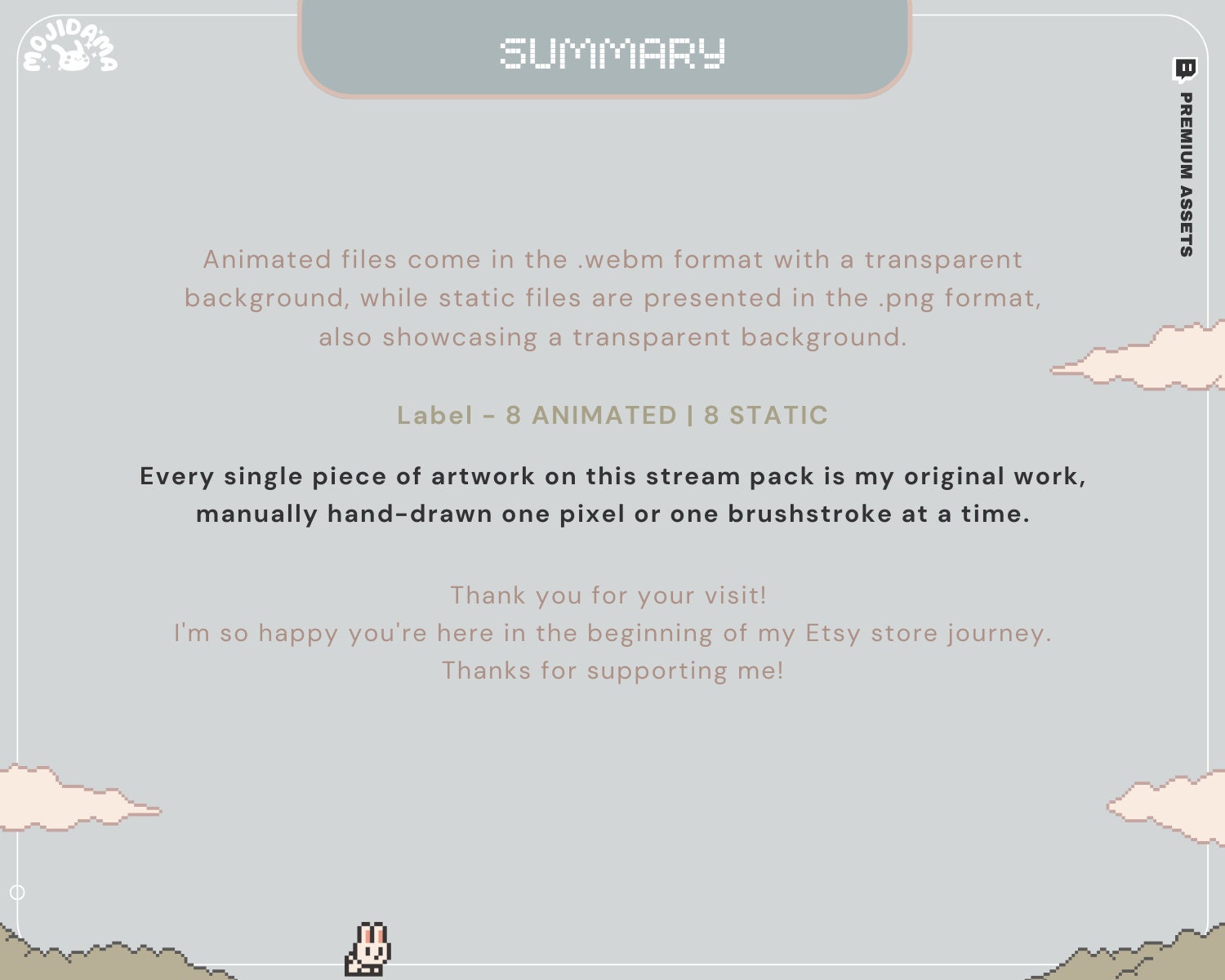 Bunny Twitch Label Animation Cute Rabbit Animated Stream Labels For Streaming Just Chatting Vtubber Gaming Overlay Cat Kitty Funny Streaming