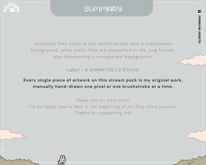 Bunny Twitch Label Animation Cute Rabbit Animated Stream Labels For Streaming Just Chatting Vtubber Gaming Overlay Cat Kitty Funny Streaming