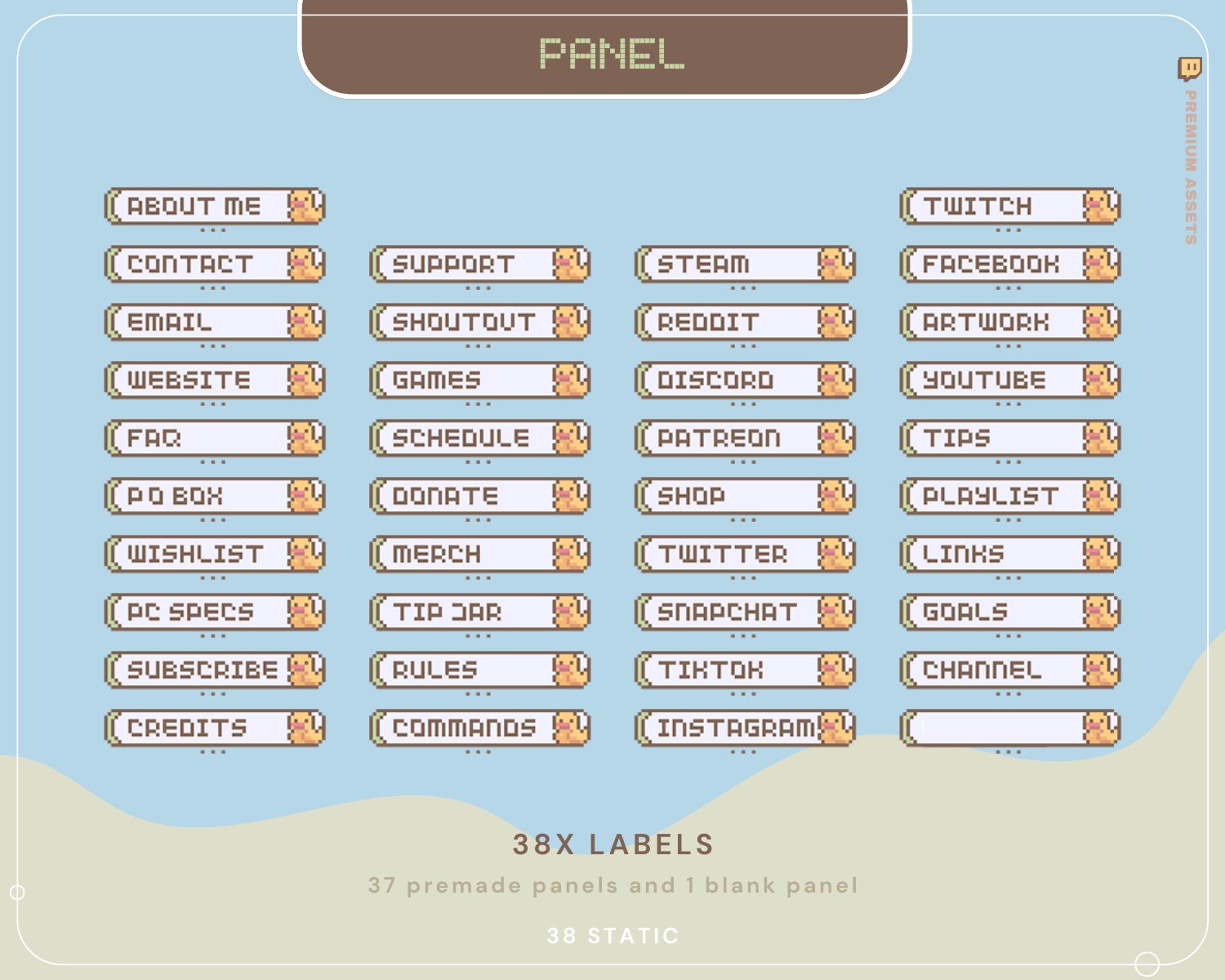 Animation Stream Pack Overlay Lofi Twitch Animated Full Streaming Package Farming Game Duck Cow Cat Cozy Aesthetic Vtubber Bundle Chatting