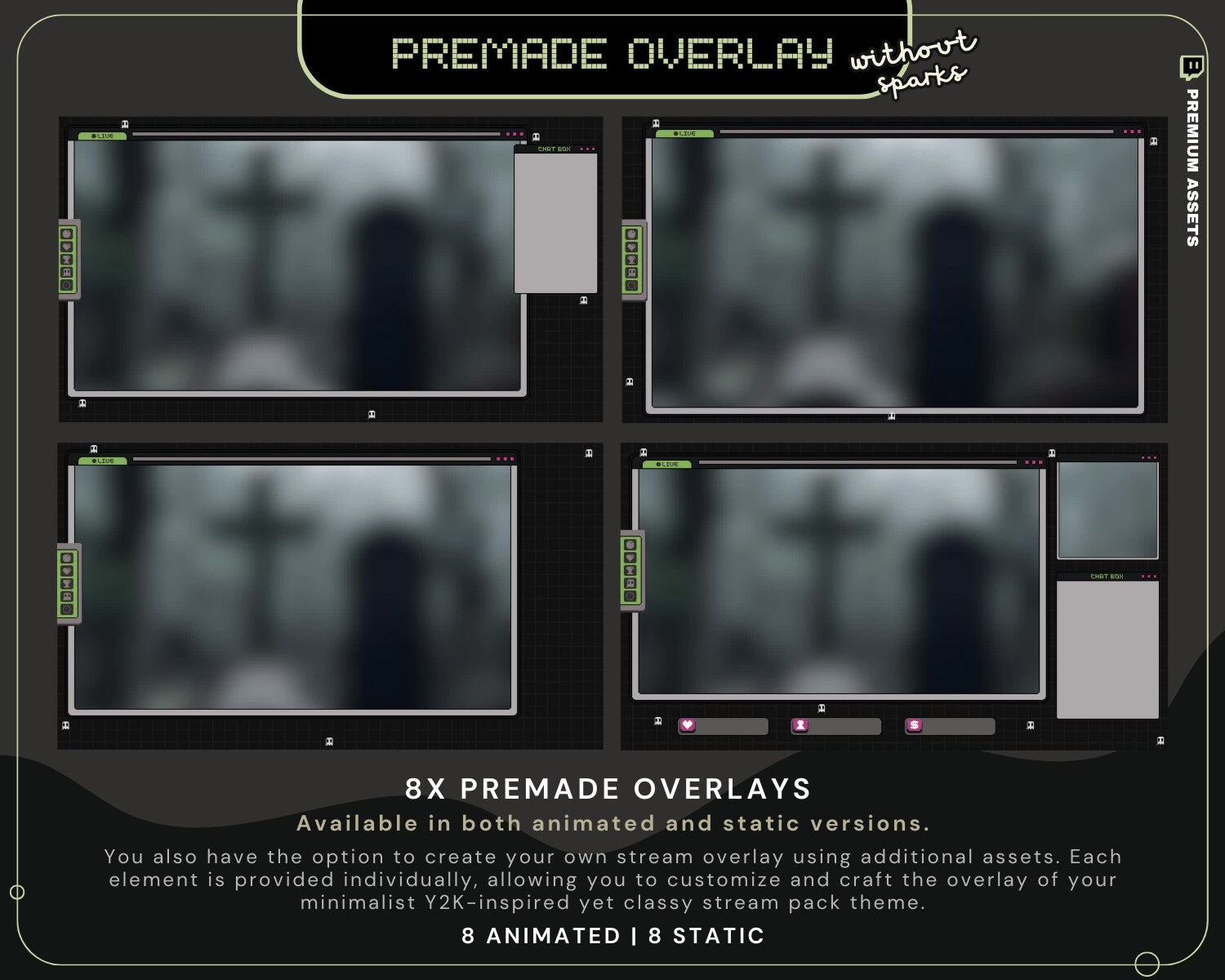 Halloween Ghost Stream Pack: Twitch Y2K Animated Overlay Vtuber Streamer Spooky Kick Youtube Retro