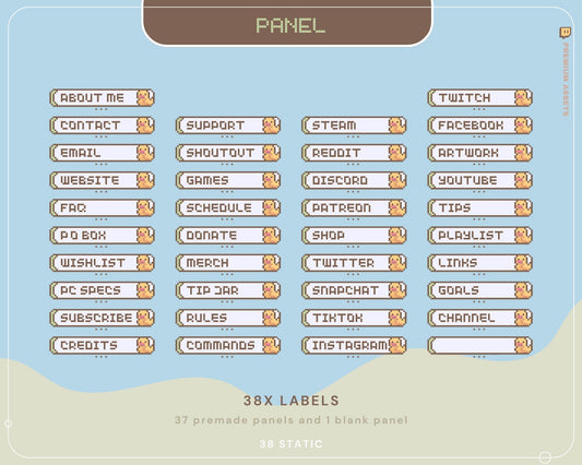 Cute Twitch Stream Panel Farming Game Aesthetic Duck Cow Panels Cute Lofi Cat Stream Pixel Just Chatting Vtubber Streaming Kick Streamer