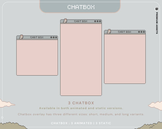 Animated Bunny Chatbox Overlay: Y2K Pixel Stream (Digital Download)