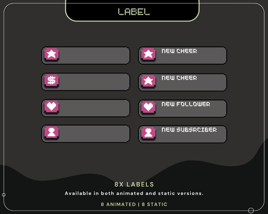 Y2K Ghost Stream Labels: Animated Twitch Overlay (Digital Download)