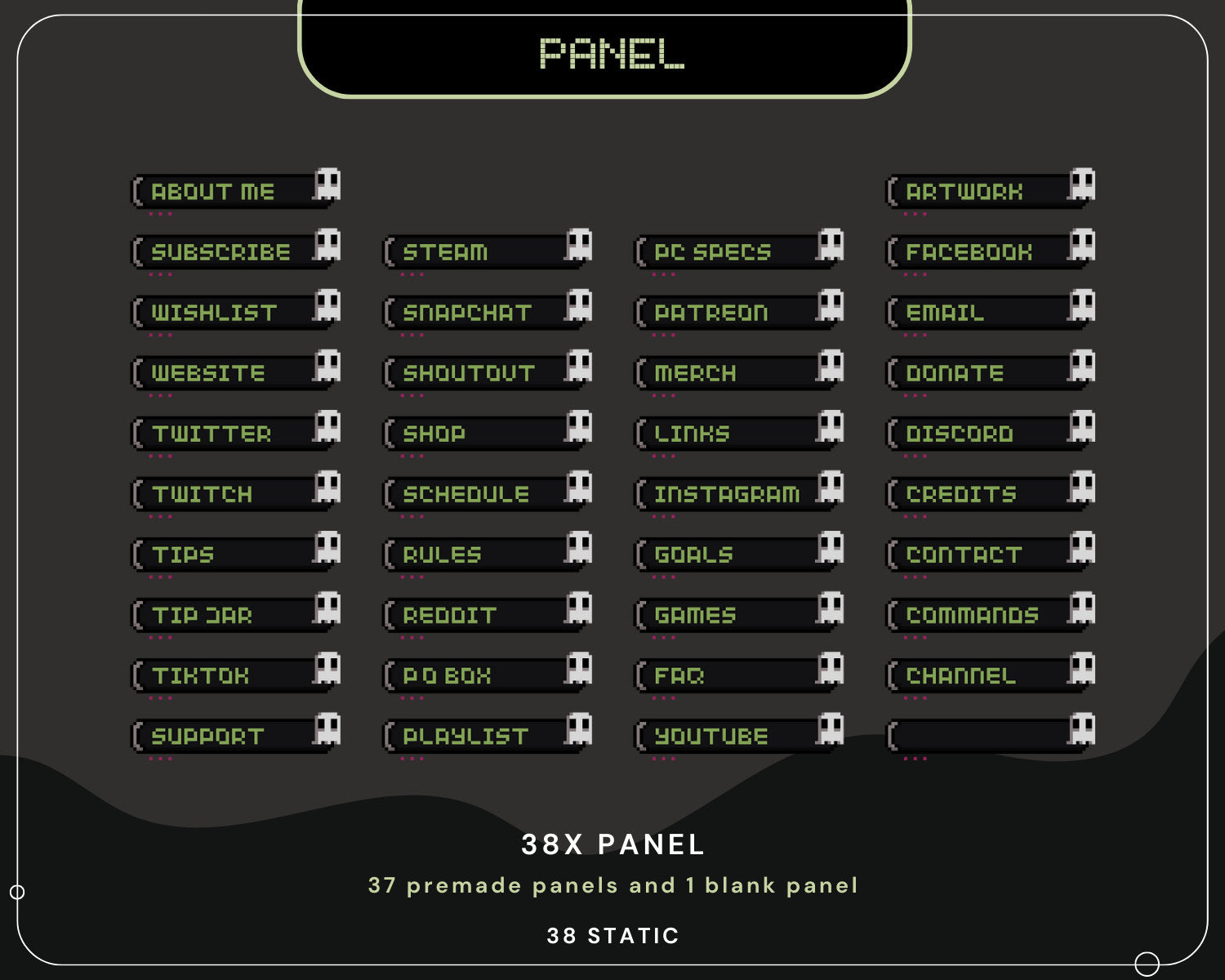 Cute Halloween Twitch Panel Ghost Aesthetic Stream Panels Pixel Art Spooky Cat Bunny Full Stream Package Gaming Just Chatting Vtubber