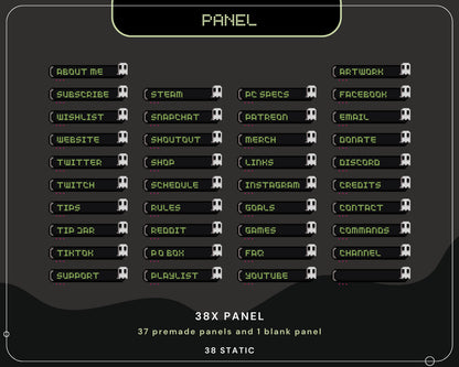 Cute Halloween Twitch Panel Ghost Aesthetic Stream Panels Pixel Art Spooky Cat Bunny Full Stream Package Gaming Just Chatting Vtubber