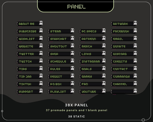 Cute Halloween Twitch Panel Ghost Aesthetic Stream Panels Pixel Art Spooky Cat Bunny Full Stream Package Gaming Just Chatting Vtubber