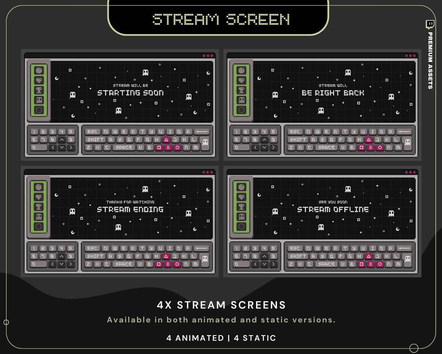 Halloween Ghost Stream Pack: Twitch Y2K Animated Overlay Vtuber Streamer Spooky Kick Youtube Retro