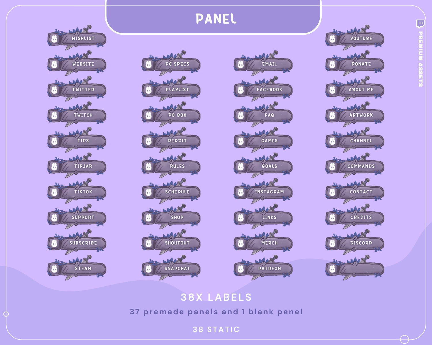 Cozy Twitch Overlay Animation Cute Halloween Bunny Boo Stream Pack Lofi Aesthetic Animated Full Package Purple Blue Pink Rabbit Cat Vtuber