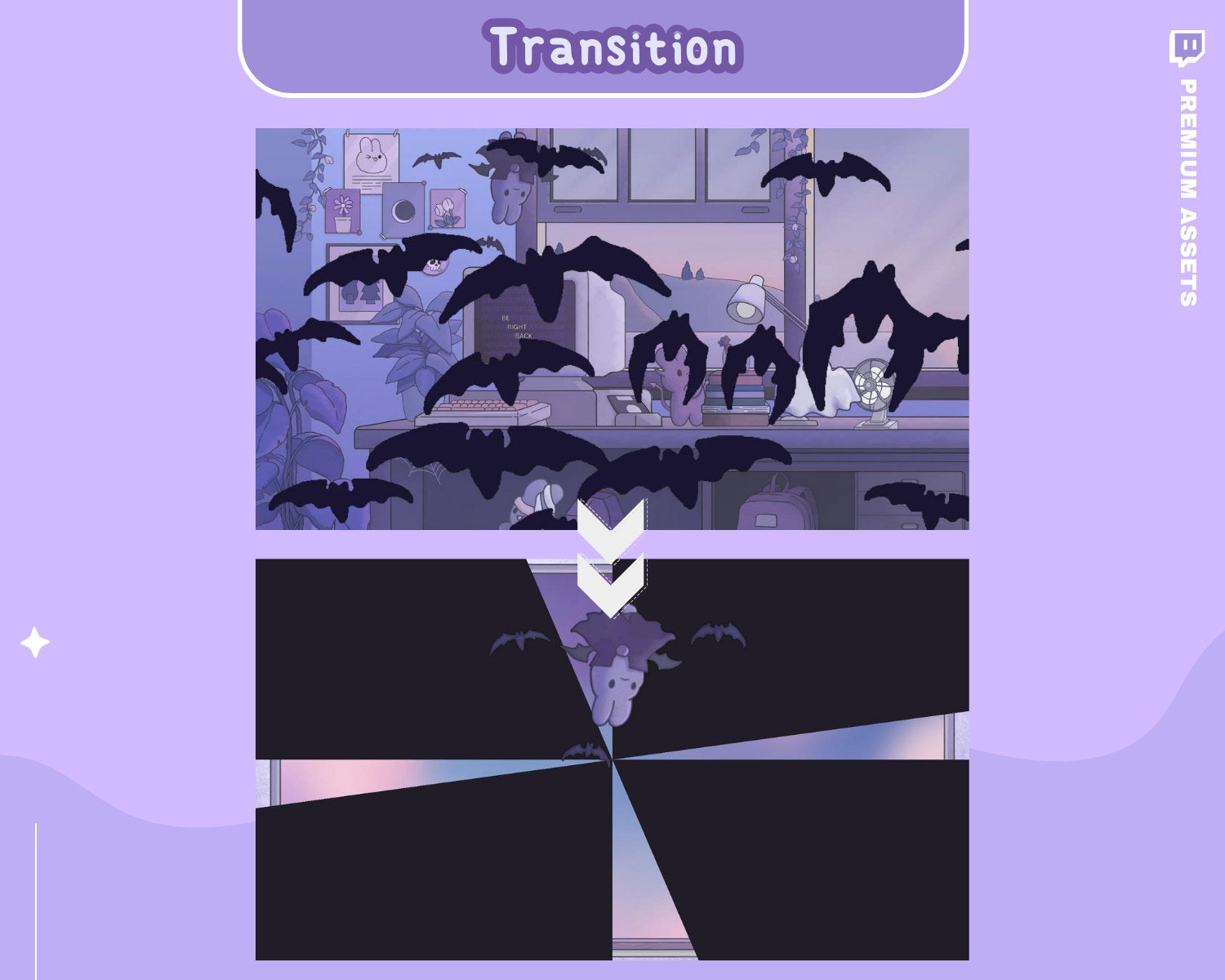 Bunny Boo Stream Stinger Transition: Purple Pink Lofi Animation (Digital Download)