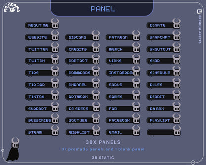Dark Twitch Panels – Spooky Ghost Halloween Stream Package with Cat Pixel Art Graphics