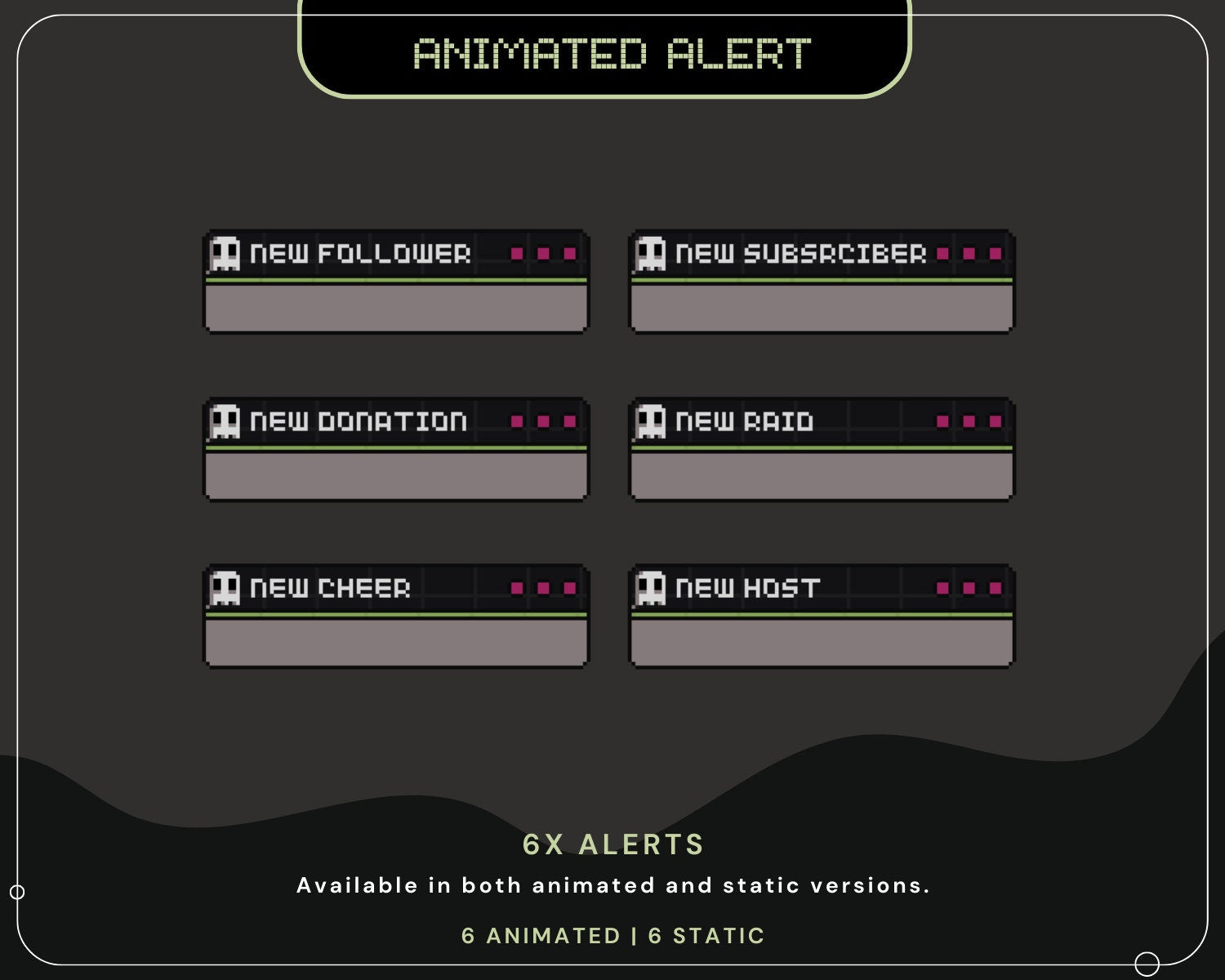 Ghost Halloween Animated Twitch Alerts: Spooky Y2K Stream Overlay (Digital Download)