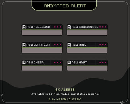 Ghost Halloween Animated Twitch Alerts: Spooky Y2K Stream Overlay (Digital Download)