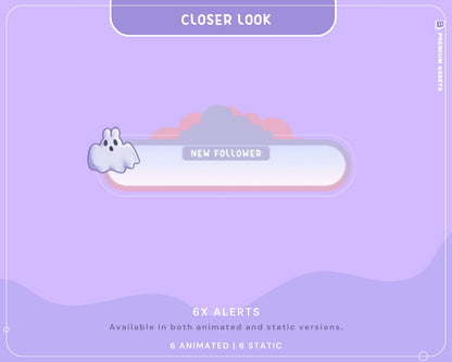 Bunny Boo Animated Twitch Alerts: Spooky Ghost Bunny (Digital Download)