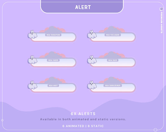 Bunny Boo Animated Twitch Alerts: Spooky Ghost Bunny (Digital Download)