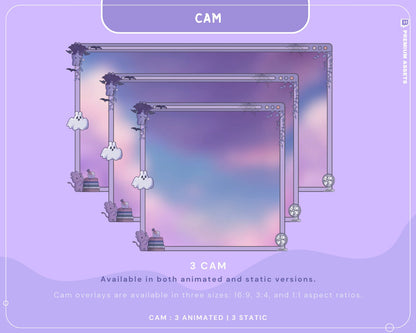 Cute Aesthetic Cam Overlay Twitch Stream Frame Animation Bunny Animated Cute Rabbit Youtube Streaming Cat Frame Just Chatting Gaming Vtuber