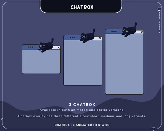 Spooky Cat Animated Chatbox Overlay: Twitch Stream (Digital Download)