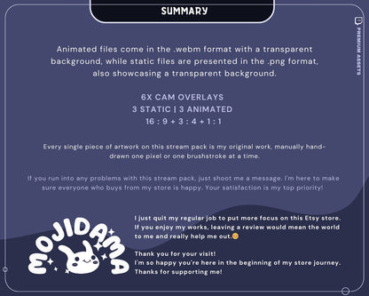 Spooky Cat Cam Overlay: Animated Twitch Stream Frame (Digital Download)