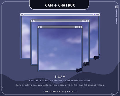 Spooky Cat Cam Overlay: Animated Twitch Stream Frame (Digital Download)