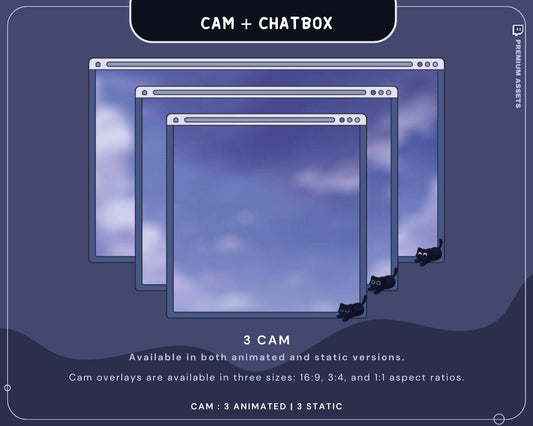 Spooky Cat Cam Overlay: Animated Twitch Stream Frame (Digital Download)