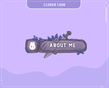 Cute Bunny Twitch Panel Spooky Rabbit Aesthetic Stream Panels Funny Cat Purple Overlay Streaming Streamer Just Chatting Vtuber Kick Youtube